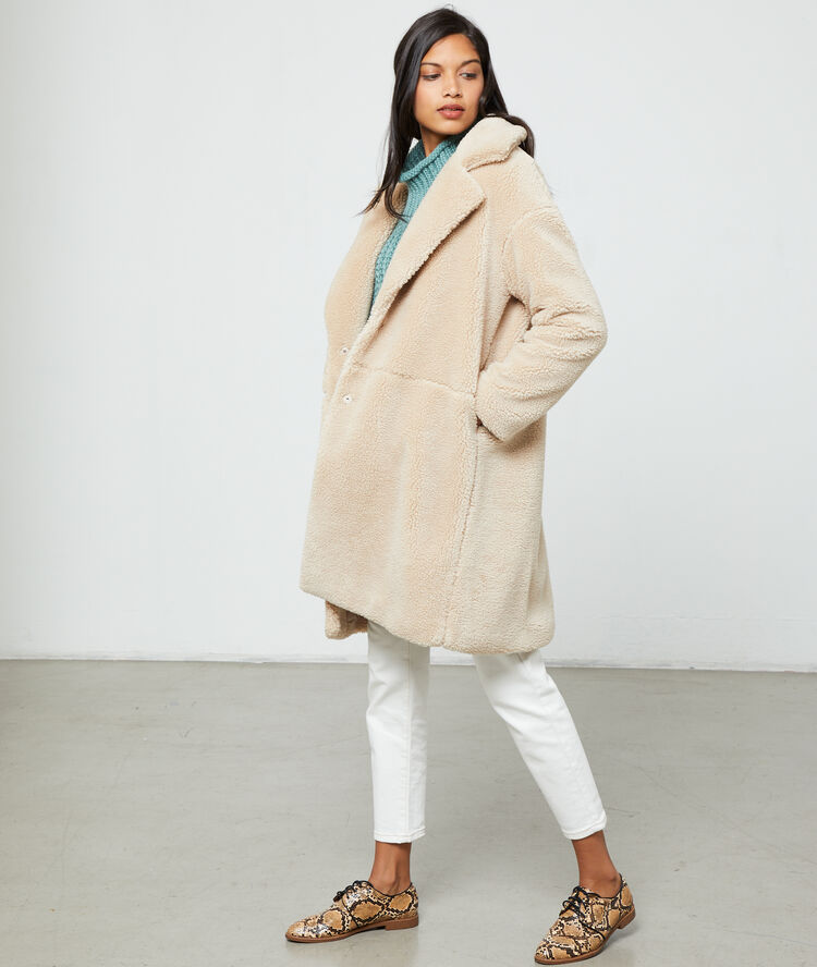 Abrigo efecto oveja c.beige.