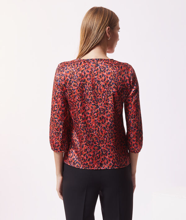 Blouse satinée imprimé fleuri Blouse satinée imprimé fleuri