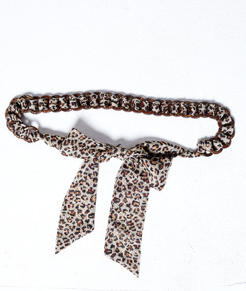 Cinturón pañuelo estampado leopardo c.camel.