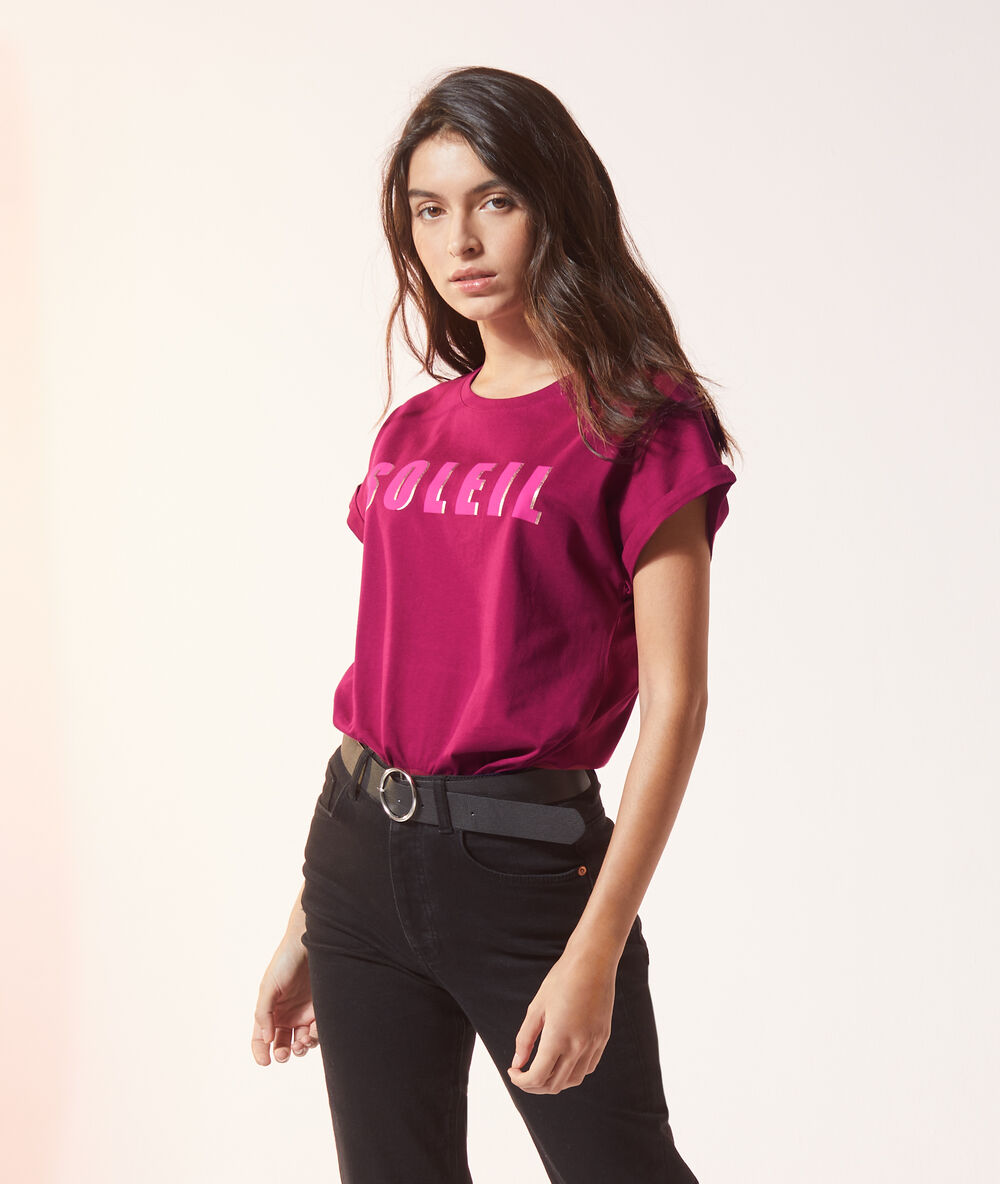 Camiseta ‘soleil’ frambuesa.