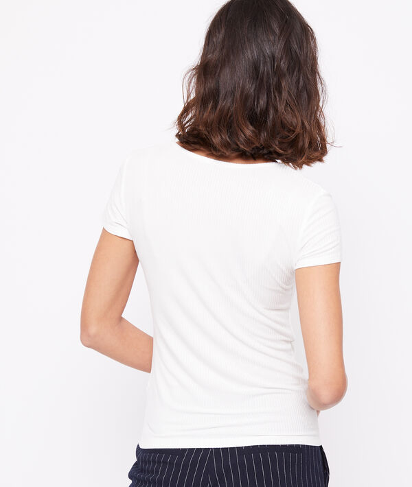 Camiseta acanalada cuello barco Camiseta acanalada cuello barco