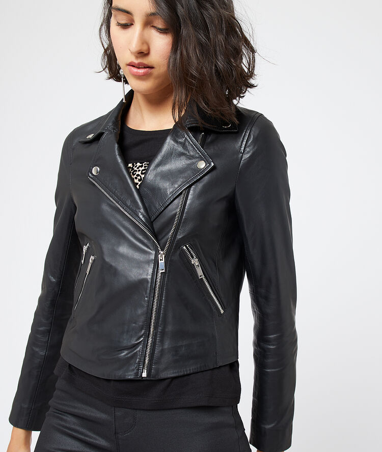 Chupa biker 100% cuero negro.