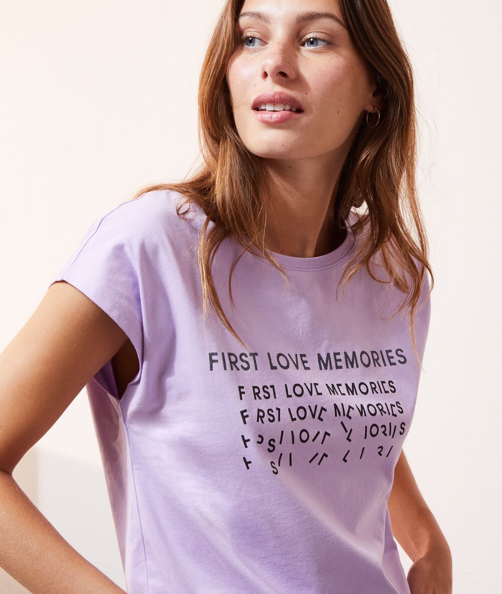 Camiseta 'stronger together' berenjena.
