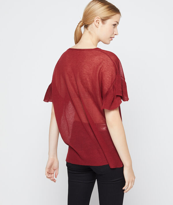 Camiseta efecto transparente de punto fino Camiseta efecto transparente de punto fino