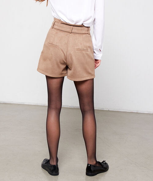 Short de talle alto efecto ante Short de talle alto efecto ante