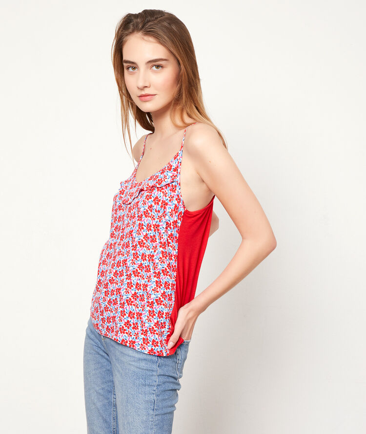 Top con tirantes estampado floral geranio.