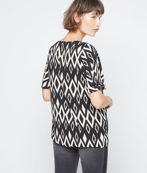 Blusa vaporosa estampado gráfico Blusa vaporosa estampado gráfico