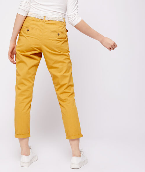 Pantalón con cinturón de algodón bio Pantalón con cinturón de algodón bio
