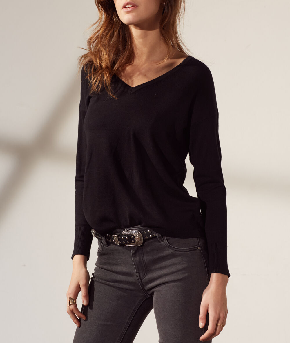 Jersey de punto fino negro.
