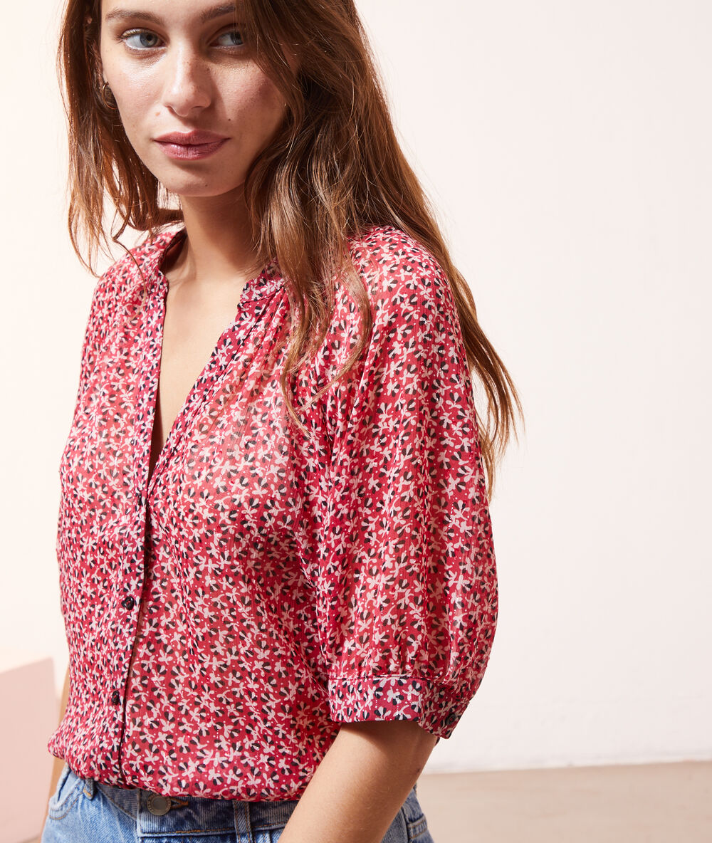 Blusa estampado floral frambuesa.