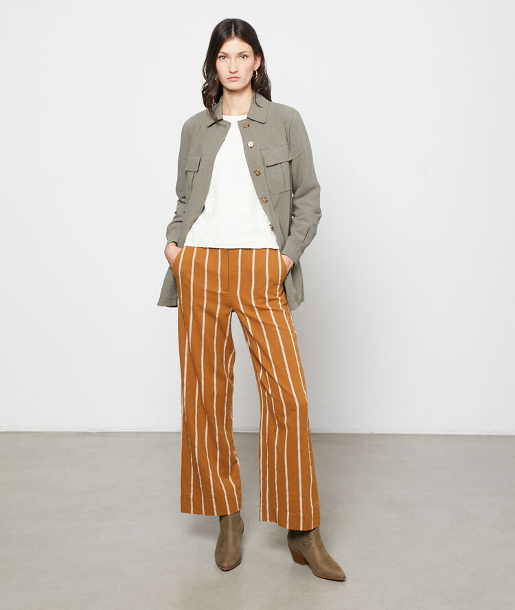 Pantalón ancho a rayas sabana.