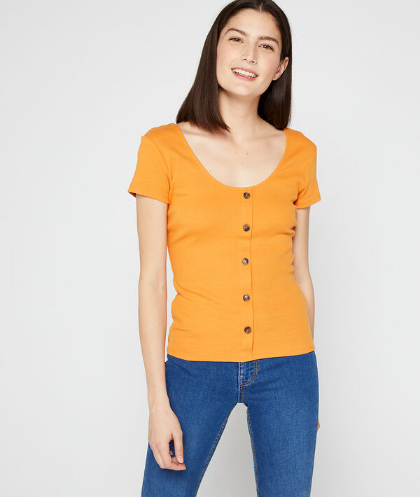 Camiseta abotonada de algodón orgánico Camiseta abotonada de algodón orgánico