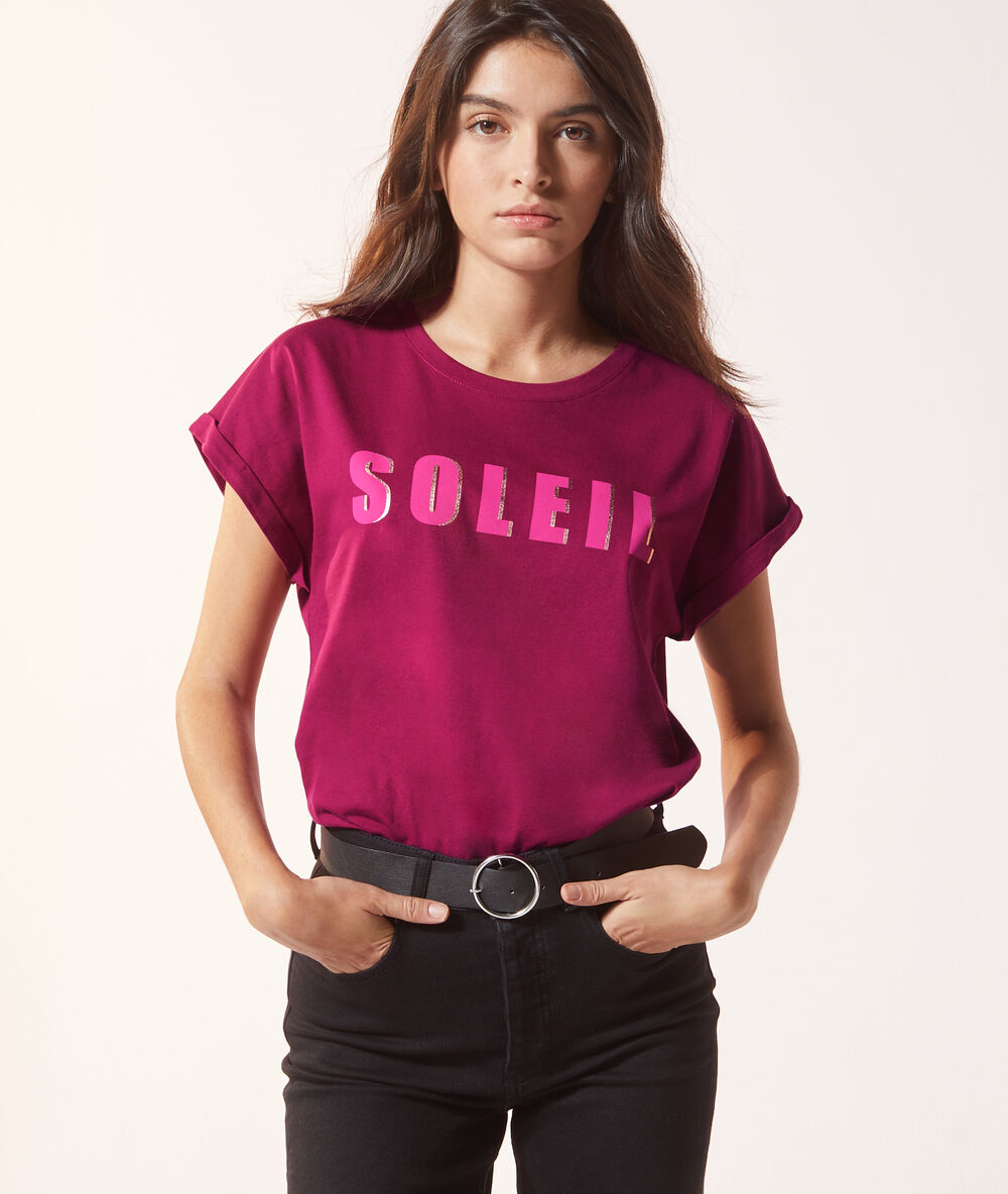Camiseta ‘soleil’ frambuesa.