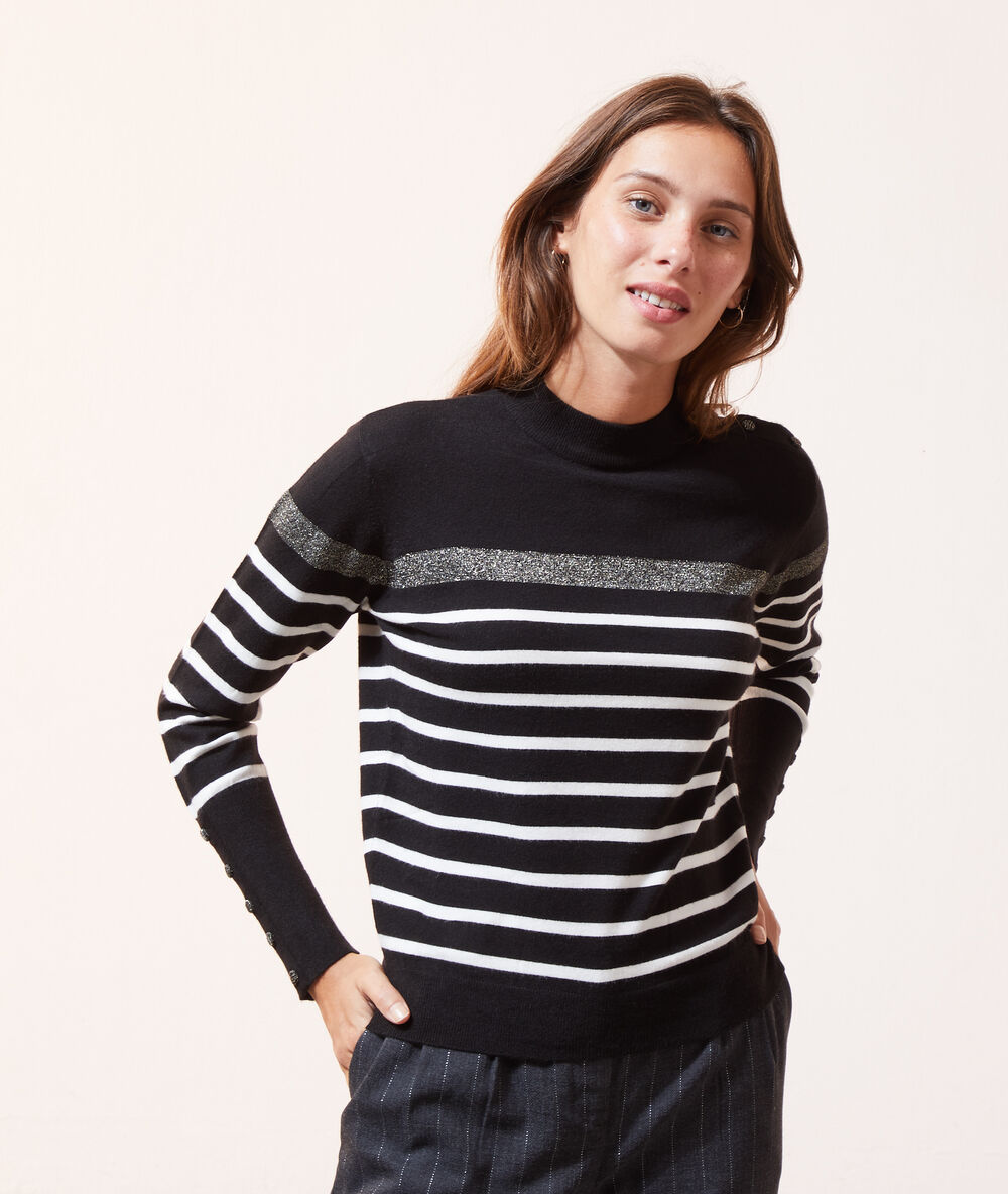 Jersey de rayas marineras negro.