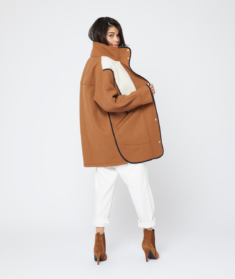Abrigo efecto piel lanosa c.beige.