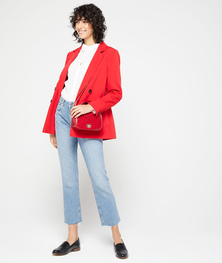 Chaqueta de sastre lisa carmín.