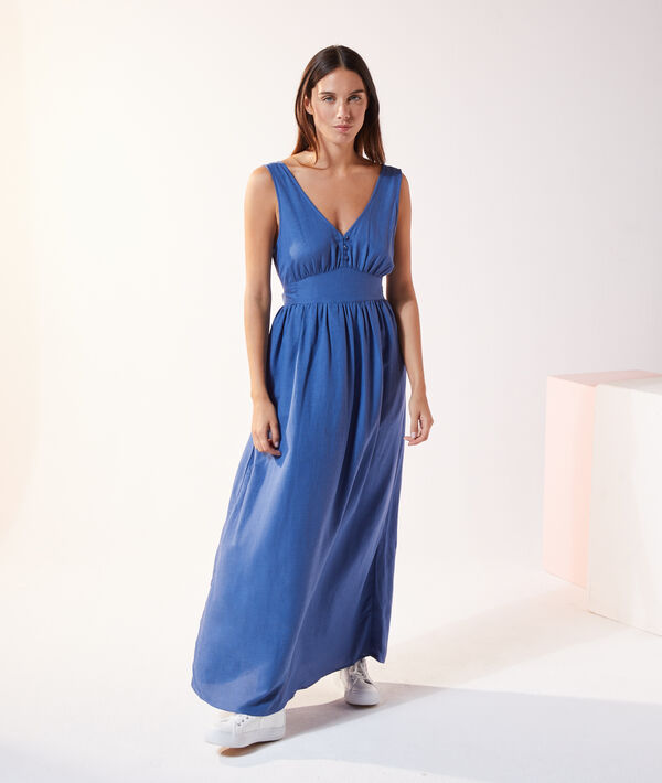 Vestido largo, espalda escote cruzado Vestido largo, espalda escote cruzado