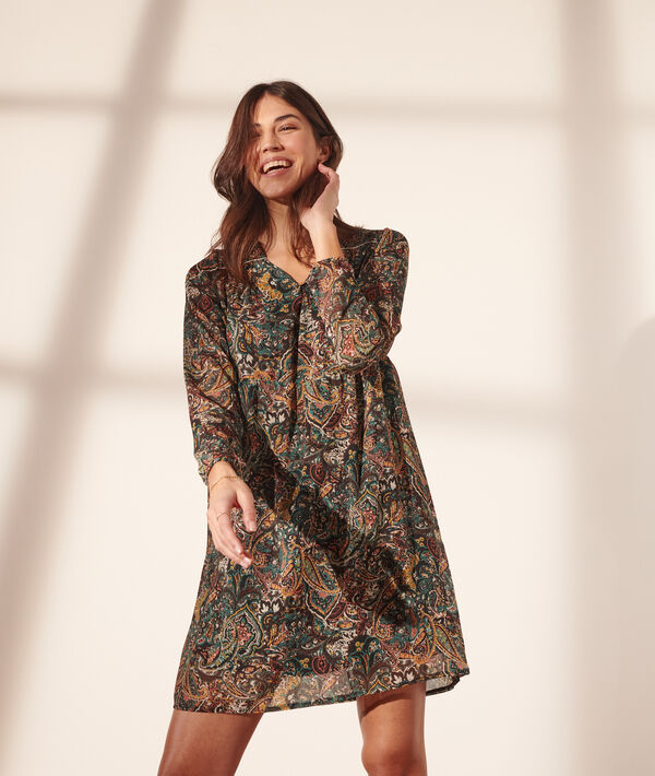 Robe courte fluide imprimé fleuri Robe courte fluide imprimé fleuri