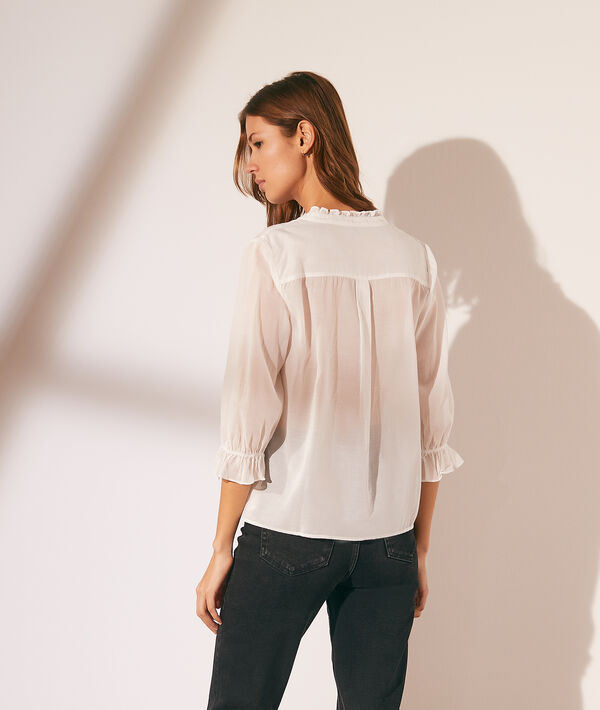 Camisa semitransparente, motivos encaje Camisa semitransparente, motivos encaje