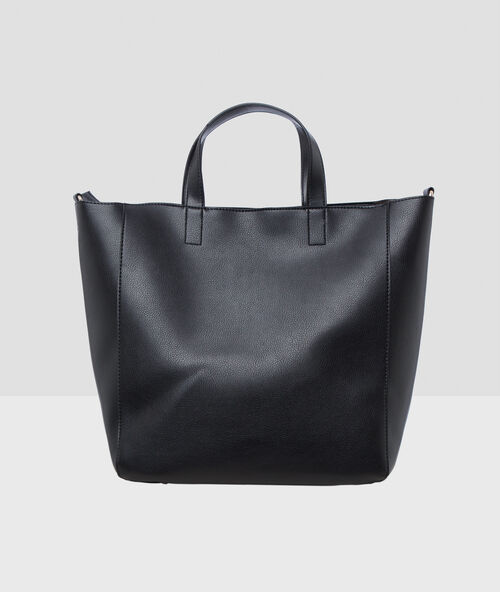 Bolso con asas y cremallera negro.
