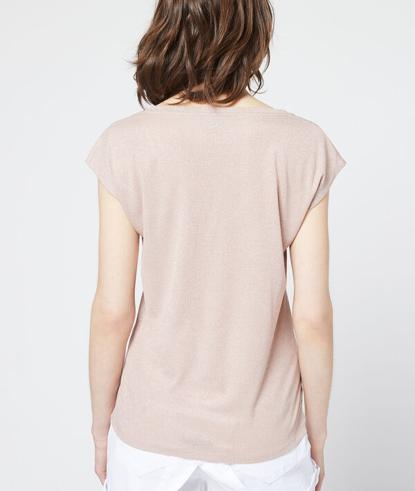 Camiseta metalizada con cuello en V Camiseta metalizada con cuello en V