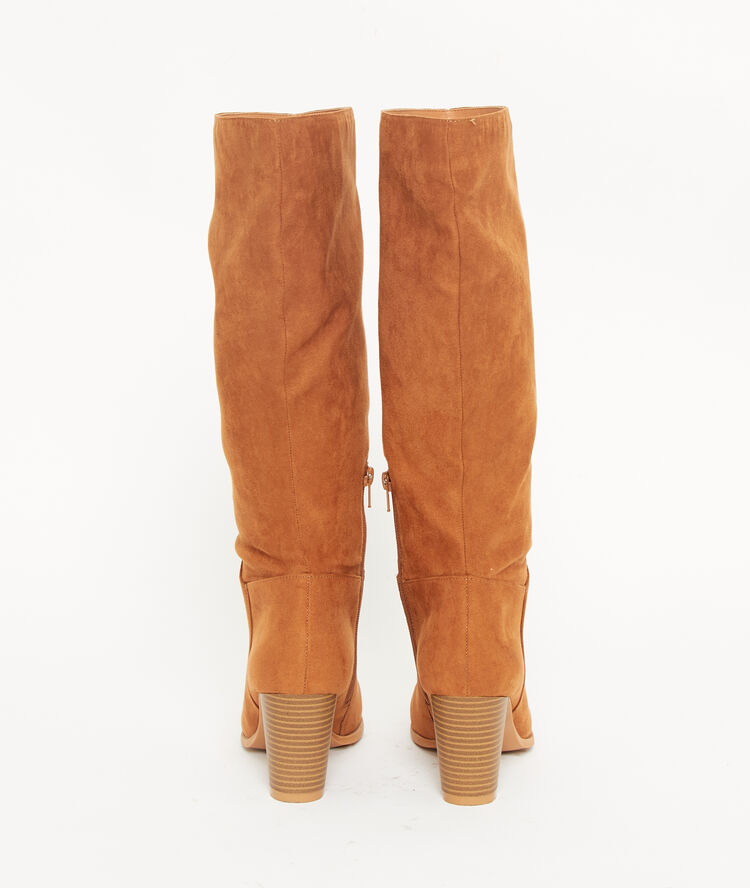 Botas de tacón efecto ante c.camel.