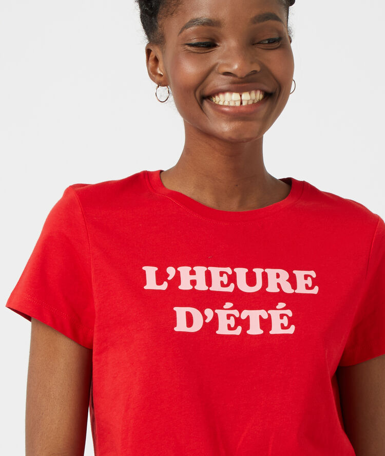 Camiseta 'l'heure d'été' rojo.
