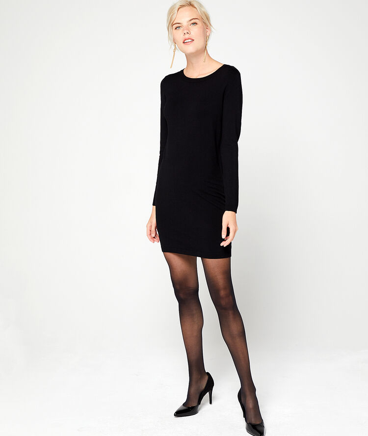 Vestido suéter negro.