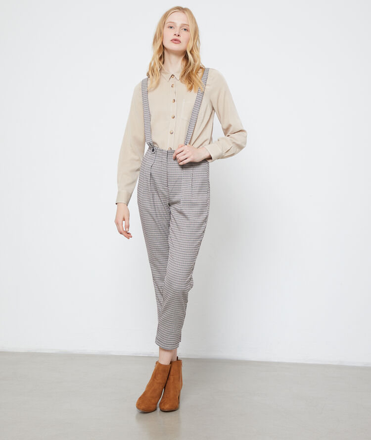 Camisa botones ambarinos de tencel c.beige.