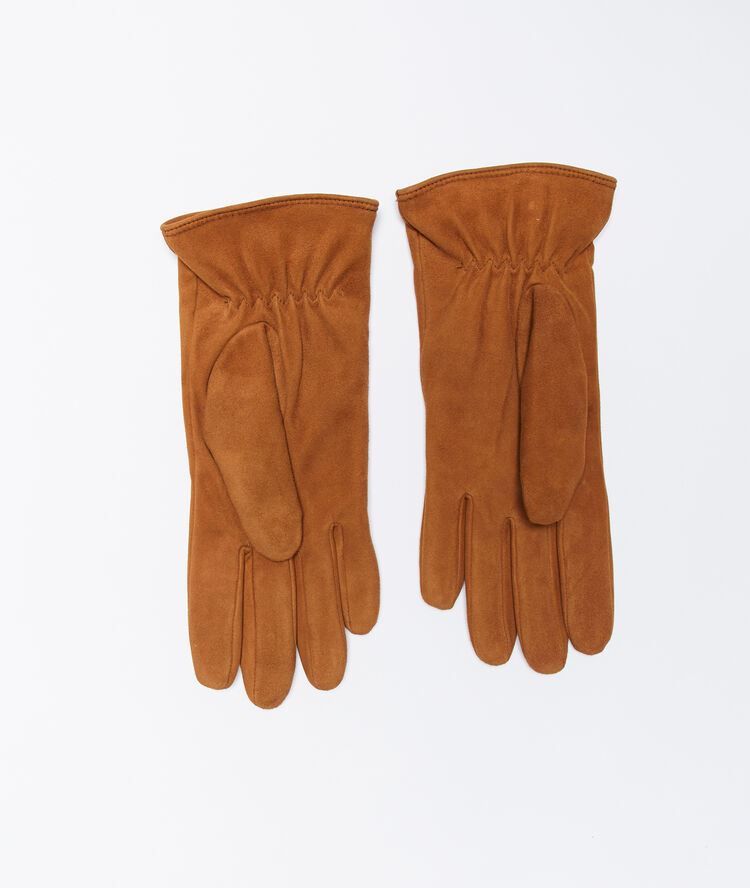 Guantes de cuero c.camel.