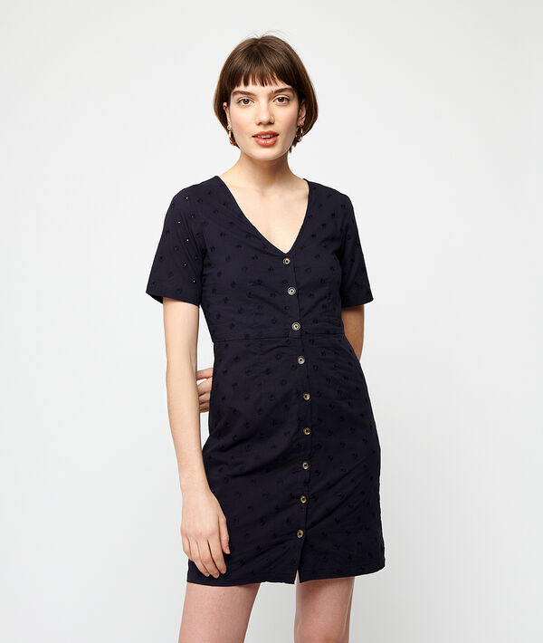 Vestido con botones guipur Vestido con botones guipur