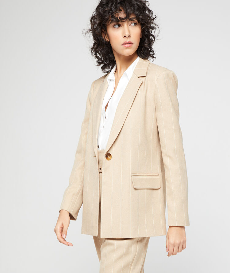 Chaqueta de sastre a rayas c.camel.