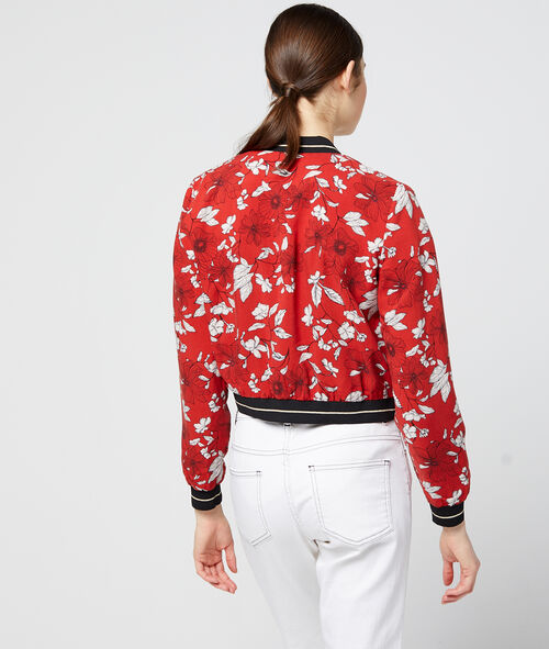 Chaqueta tipo bomber estampado floral Chaqueta tipo bomber estampado floral