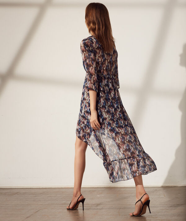Robe longue fluide smockée imprimé fleuri Robe longue fluide smockée imprimé fleuri
