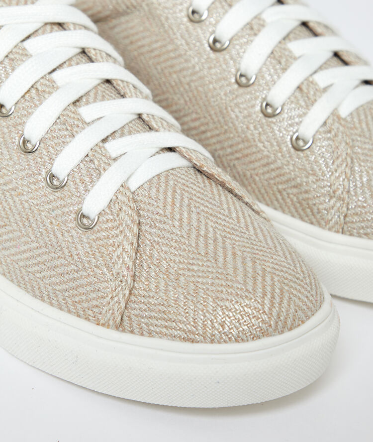 Zapatillas de lino plata.