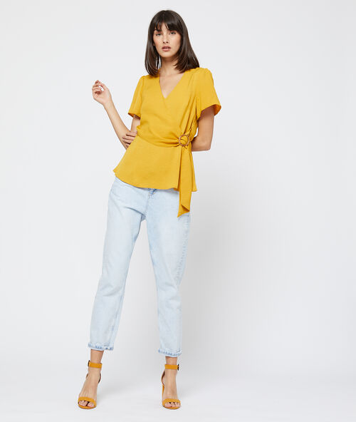 Blusa cruzada con hebilla c.curry.