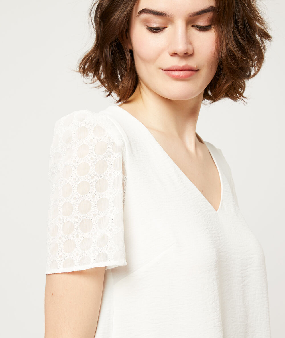 Blusa mangas caladas crudo.