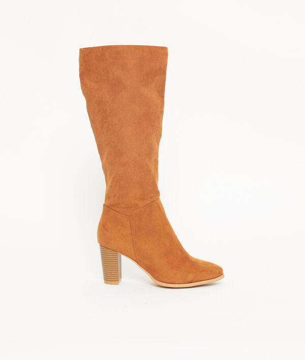 Botas de tacón efecto ante Botas de tacón efecto ante
