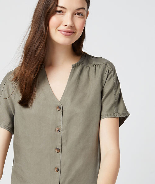 Blusa abotonada en Tencel Blusa abotonada en Tencel