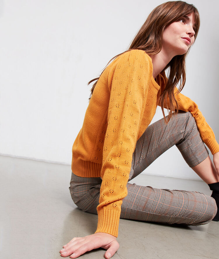 Jersey de punto pointelle c.ocre.