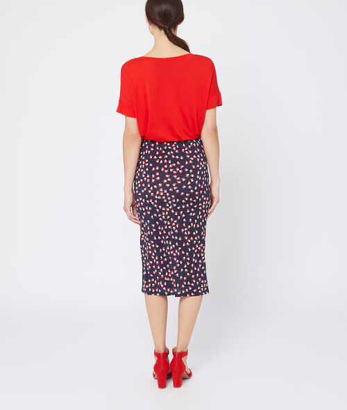 Falda recta estampado floral Falda recta estampado floral