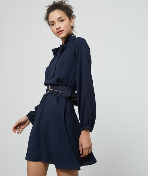 Vestido vaporoso cuello anudado Vestido vaporoso cuello anudado