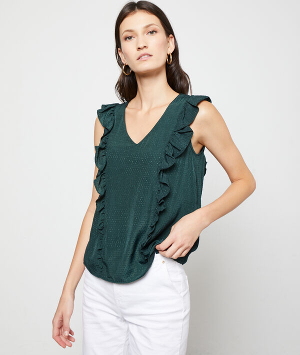 Blusa plumetis con volantes Blusa plumetis con volantes