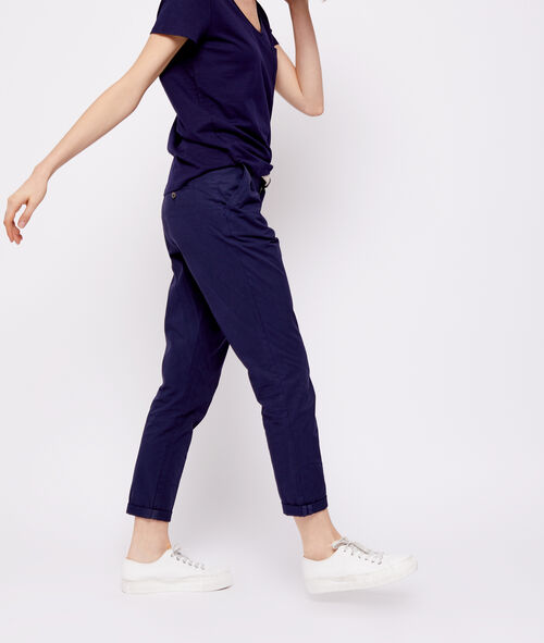 Pantalón con cinturón de algodón bio Pantalón con cinturón de algodón bio