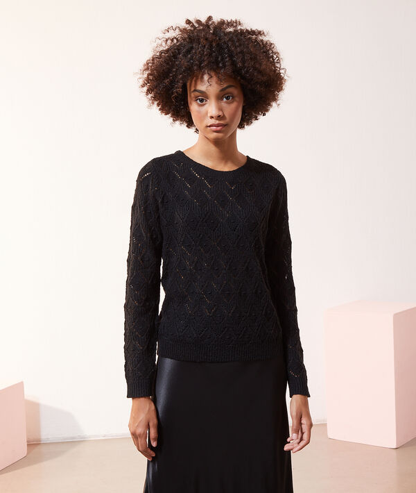 Pull maille pointelle noué au dos Pull maille pointelle noué au dos
