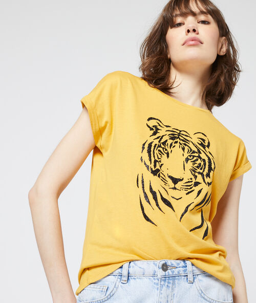 Camiseta serigrafiada de tigre c.curry.