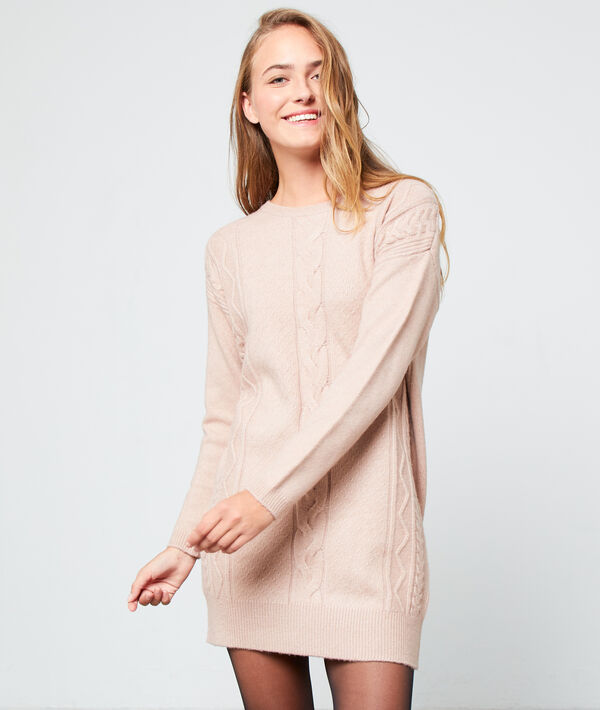 Vestido suéter de punto trenzado Vestido suéter de punto trenzado