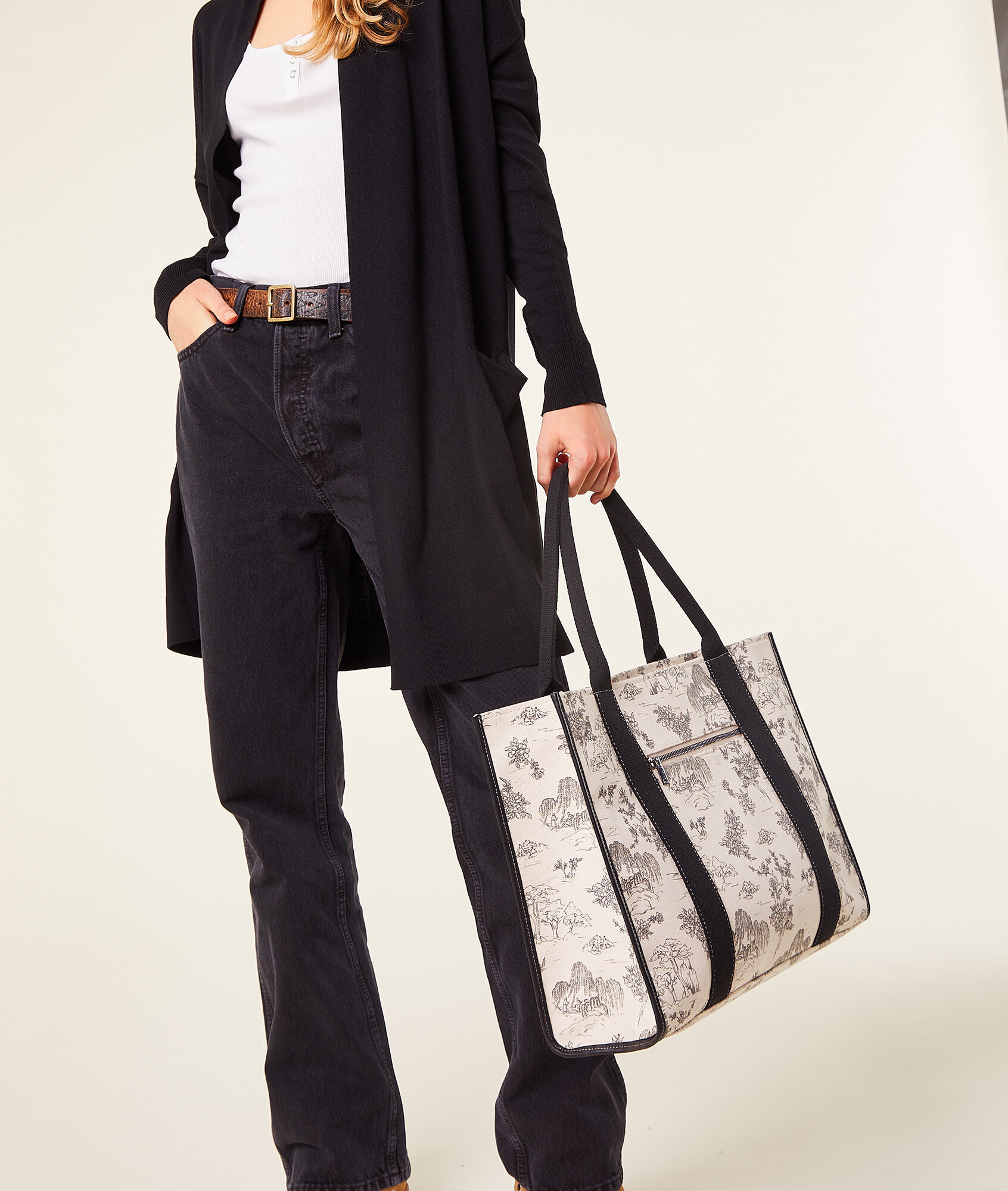 Bolso shopper estampado - CAMILLE - ECRU - ETAM