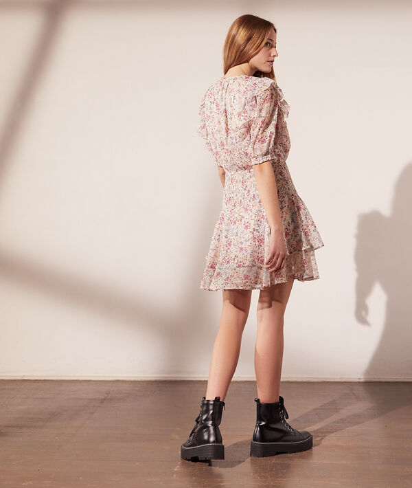 Vestido estampado floral, motivos de encaje Vestido estampado floral, motivos de encaje