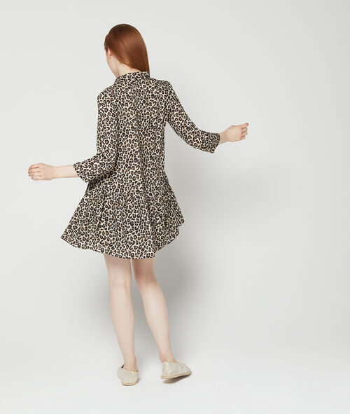 Vestido camisero con estampado de leopardo Vestido camisero con estampado de leopardo